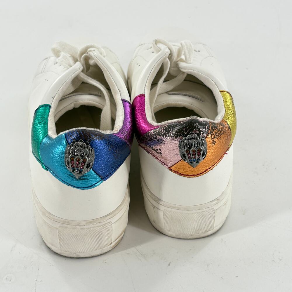 Kurt Geiger Laney Eagle Sneakers 10 40 Leather Rainbow Jewel Lace Up - Picture 6 of 8